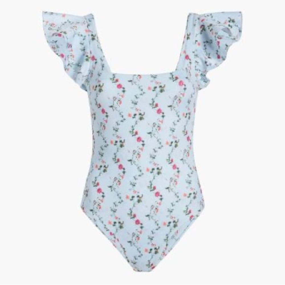 Hill House Home The Rosie One-Piece in Pond Floral Size L
